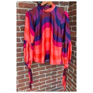 NWOT Anthropologie Hutch Myla Long Sleeve Tie Blouse  Size Small
